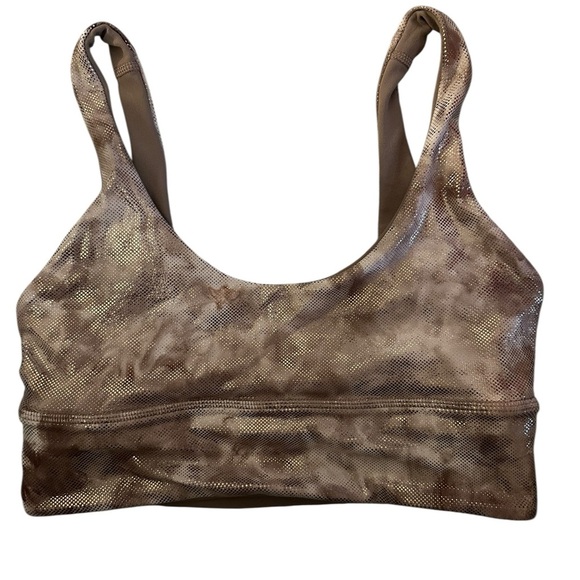 Lulu Align Metallic Blush A/B Cup Shine Bra Diamond Dye Misty Shell Reversible - Picture 3 of 9